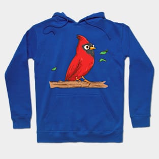 Cardinal Bird Hand Drawn Hoodie